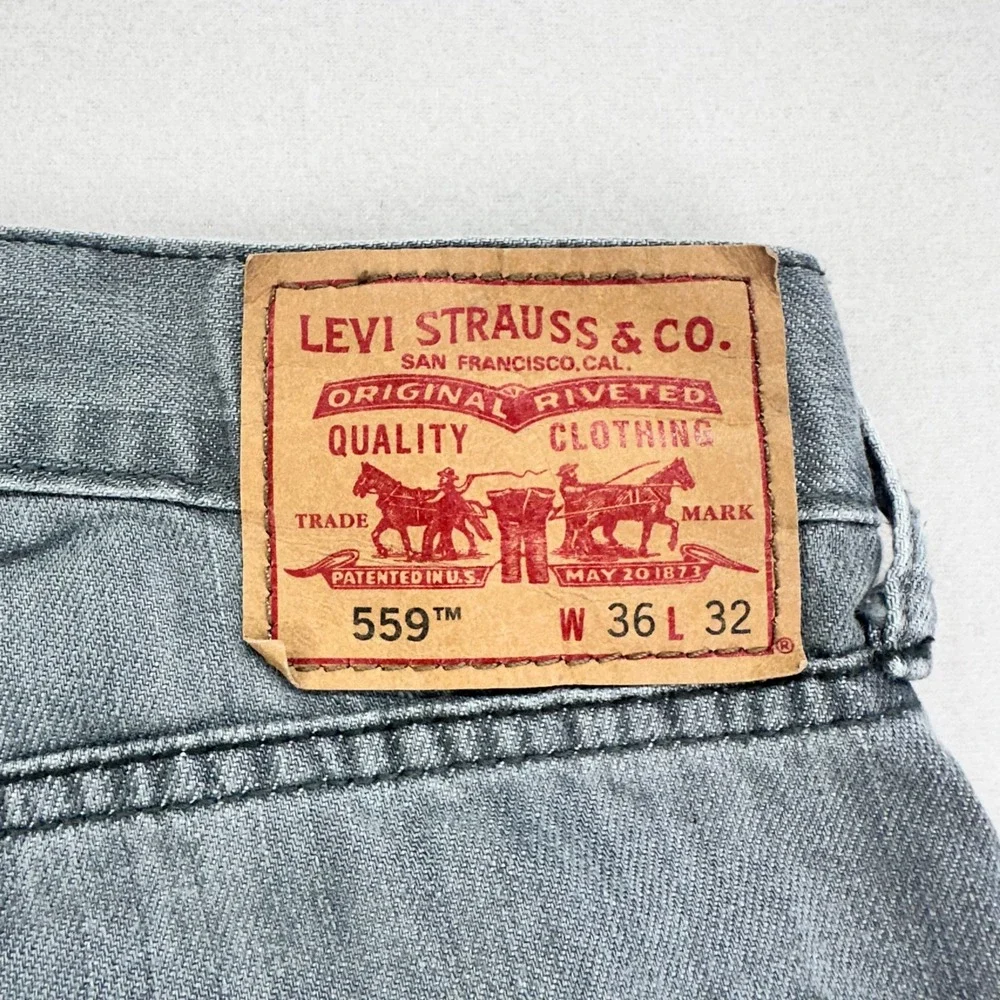 VTG Levi's Jeans 559 Men's 36x32 Grey Denim Relaxed‎ Y2K Loose Skater 00s Work